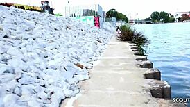 Wow, german scout picks petite teen natascha for her first street casting fuck!