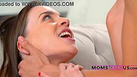 Caught by my busty stepmom on the sofa?