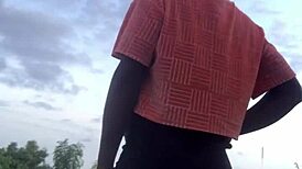 crazybitch twerks wildly half naked in forest