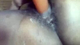 this homemade solo session with dildo is so intense