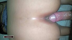 Push it all in, my cousin found me horny watching porn and fucked me doggy and everywhere POV.