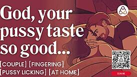 asmr audio porn pussy licking fingering with boyfriend at home finger play oral erotic roleplay for women