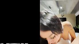 Latina teen with braces takes big white cock in casting interview