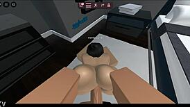feeling so horny in the roblox condo with that bot for intense doggystyle sex