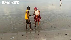 HAVING FUN ON THE BEACH WITH ASIAN PORNSTAR AND EUROPEAN BACKSTAGE!!