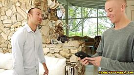 Lily Jordan gets slammed by two bros in mouth and pussy 😏