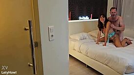 Orgy with four women in hotel room at xbiz event