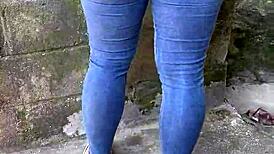 Ella Drops Jeans For Rough Outdoor Ass Fuck!