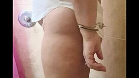 sexy blonde PISSED ON for first time