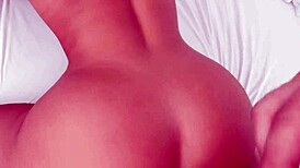 Beautiful British brunette slut sucks big cock, gets cum on mouth!