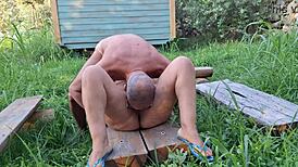 teresa jones, the milf, enjoys sex in the outdoor resort