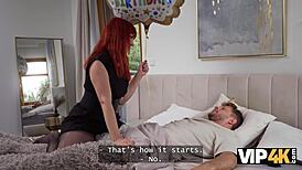 Wet horny pussies surround the cuckold husband on his birthday