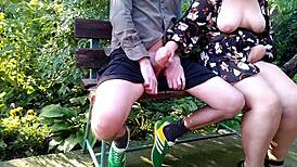 did you see that curvy step mom flash her natural tits in the park?