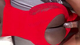 Big booty bbw spreads wet pussy in dorm for big black cock doggystyle and missionary close-up