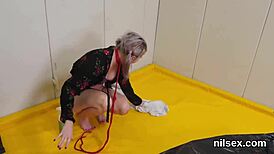 Slutty cutie brought to butthole asylum for awkward therapy