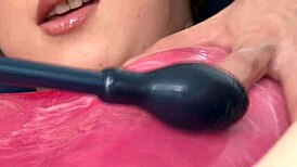 Cute Japanese Girl Experiences Her First Sticky Slippery Nuru Gel Orgasm