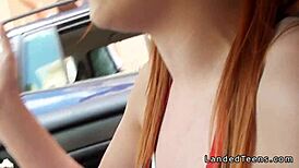 redhead teen 18+ CHEERLEADER HITCHHIKER FUCKS in PUBLIC
