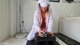 Milf wearing unicorn costume and riding with sybian!