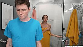 Skinny Teen 18+ Stepsister Fucks Stepbrother After Guy Enjoyed Perfect Blowjob