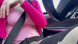 italian milf artemisia love flashes big tits while driving
