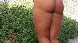 Milf BBW Squirts Pussy Outdoor During Masturbation