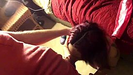 Young Ebony Slut Throating It Deep