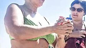 I And My Naughty Friend Get Caught On The Beach For Everyone To See