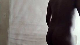 Instructor teaches more flying lessons indoors while naked for workout with anal focus.