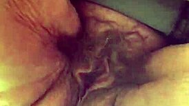 Slutty granny flaunts her hairy beaver 😈