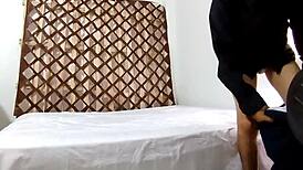 stepson spies on hot stepmother, they fuck and scream