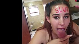 Homemade POV Video Of Teen Sucking Cock With Lipstick