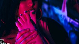 Horny girls indulge in feet and tickling fetish play