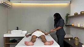 Horny masseuse fucks her patients - Rosxy Gutierrez & Dani Clark