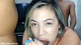 after foot fetish, latina slut takes two big black cocks in anal orgy!