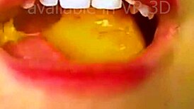 Intriguing Chew and Swallow Vore Food with Teeth Mouth Carrot Bite