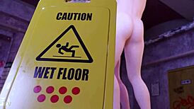 K da akali's intense bathroom fuck features big tits bouncing and ass pounding to cum.