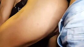 Brunette teen blows monster cock in car