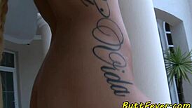 petite european babe rides in anal cowgirl position