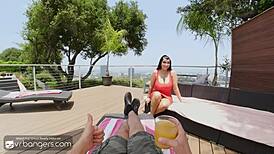 vr bangers busty brunette milf takes a young 18+ dick in her wet pussy