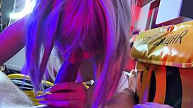 Watch the delivery boy get a blowjob for cash while feet tease!