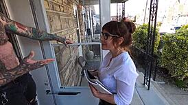 melody and jasin, that milf pawg saleswoman, had wild fuck machine dungeon fun with her huge tits and big ass