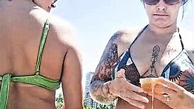 I And My Naughty Friend Get Caught On The Beach For Everyone To See