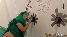 Islamic Babe Sucks Monster Cock At Gloryhole!