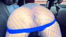 Curvy woman twerks in shorts