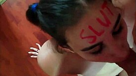 Homemade POV Video Of Teen Sucking Cock With Lipstick