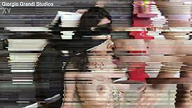 gagsgirls gets wet in extreme 4on1 session with deepthroat and rough anal