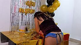 is he fucking his hot stepsister doll on her birthday?