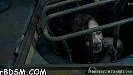 gagged and tied up bondman is being gratified with vibrator