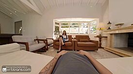 Vrb trans busty redhead shemale therapist in sexy lingerie sucks your dick and fucks bareback pov