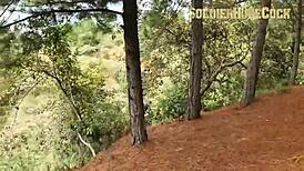 yenifer chacon lets soldier penetrate her wet vagina bareback in forest